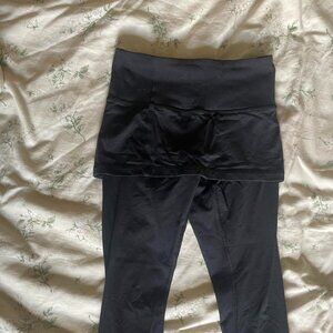 Black Lululemon leggings with built-in skirt